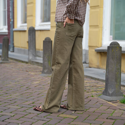 Silke wide jeans military olive