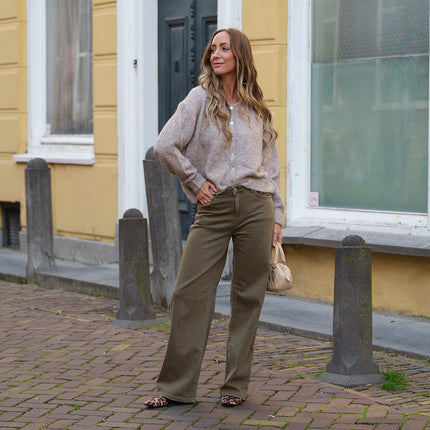 Silke wide jeans military olive