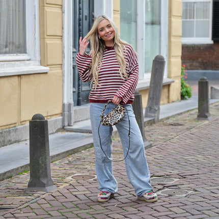 Streep knit lana burgundy