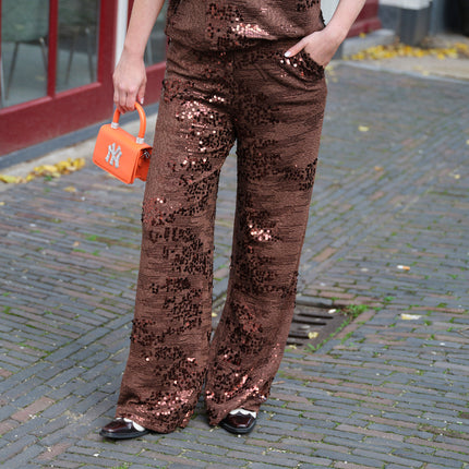 Paillet broek bruin