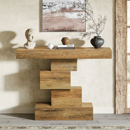 UNICORN 107.95cm Farmhouse Console Table Light Brown