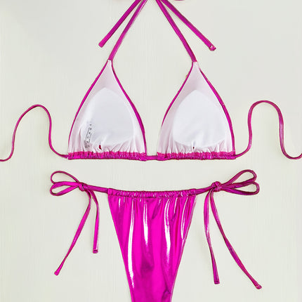 UNICORN Highend Glossy Metallic Sexy Bikini with Halter Neck Triangle s m l xl