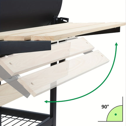 UNICORN BBQ-Toro Charcoal Grill Cart with Lid 70 X 38.5cm Black