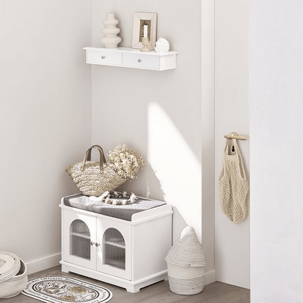 UNICORN 1-Piece Wall Shelf with 2 Drawers Modern Wall Shelf for Entryway