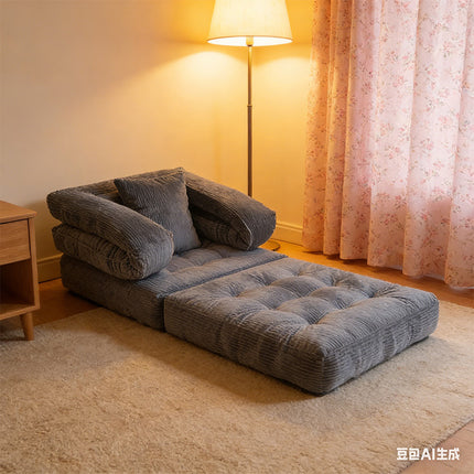 UNICORN 1 Folding Sofa Bed Single Chair Bed with Backrest and Pillow Gray Green White