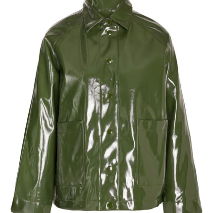 UNICORN Women's jacket green short VINYL raincoat xs s m l xl