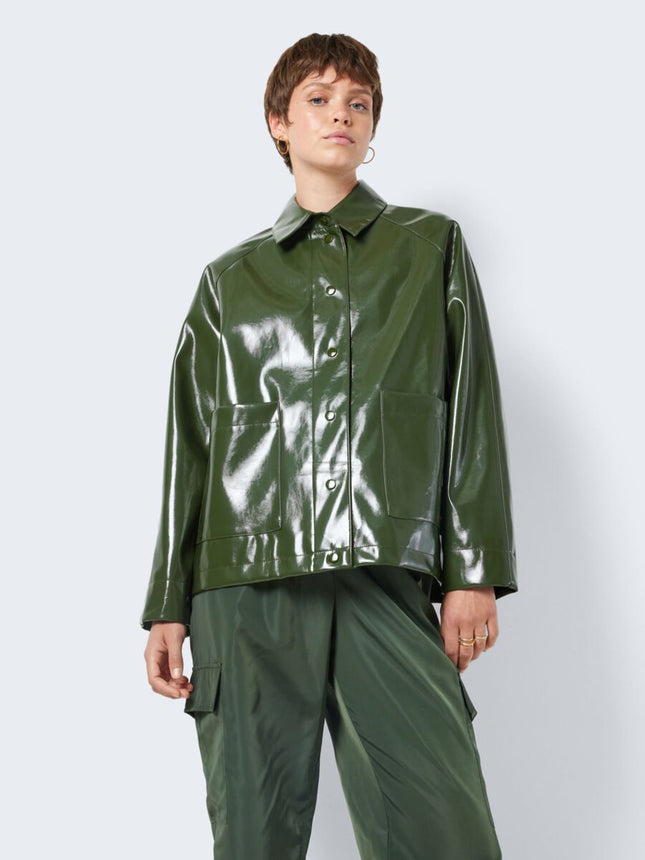 UNICORN Women's jacket green short VINYL raincoat xs s m l xl
