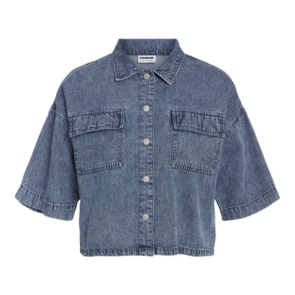 Noisy May Enza medium blue crop blouse