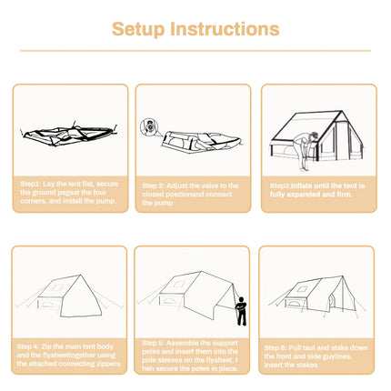 UNICORN Inflatable Tent with a Sunroof, Quick Setup Inflatable Tent with Pump Khaki Green