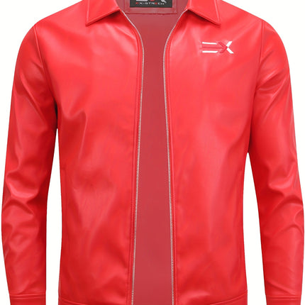 UNICORN Men'S PU Jacket, European Size, Breathable And Versatile Coat m l xl xxl xxxl