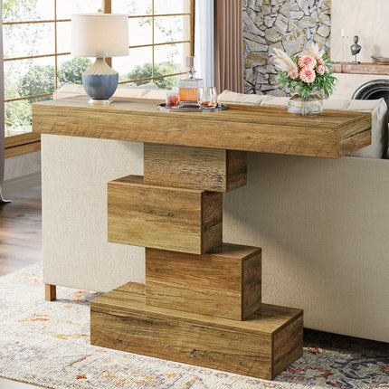 UNICORN 107.95cm Farmhouse Console Table Light Brown