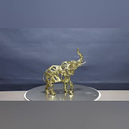 UNICORN 1pc Elegant Golden Metal Lion/Leopard/Elephant/Lion/Mount/Tiger Sculpture