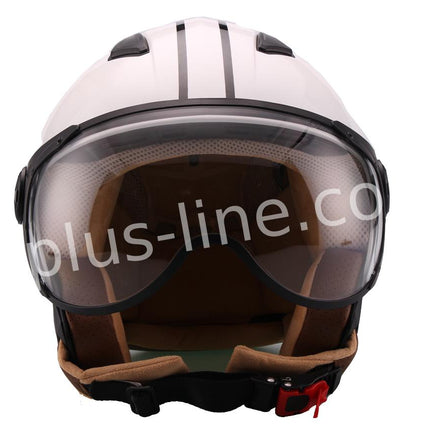 Scooter bromfiets zomerhelm jet helm vito moda notte roof boxer maten xs s m l xl xxl | Scooterhelm