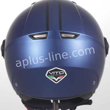 Scooter bromfiets zomerhelm jet helm vito roof boxer moda mat groen zwart blauw wit maten xs s m l xxl | Scooterhelm