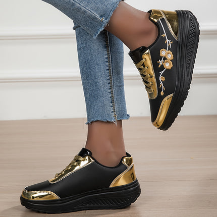 UNICORN Women's Low-Top Lace-Up Sneakers, All-Season Casual Shoes Round Toe Design