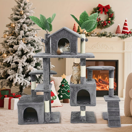 UNICORN 149.86 cm Tall Cat Tree Tower with Scratching Post Gray