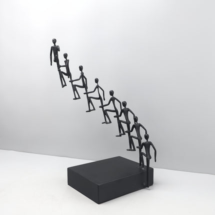 UNICORN metal step ladder character art sculpture 8 small people step ladder black