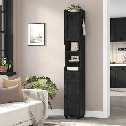 UNICORN Modern Narrow Tall Bathroom Vanity with Double Doors & Single Drawer