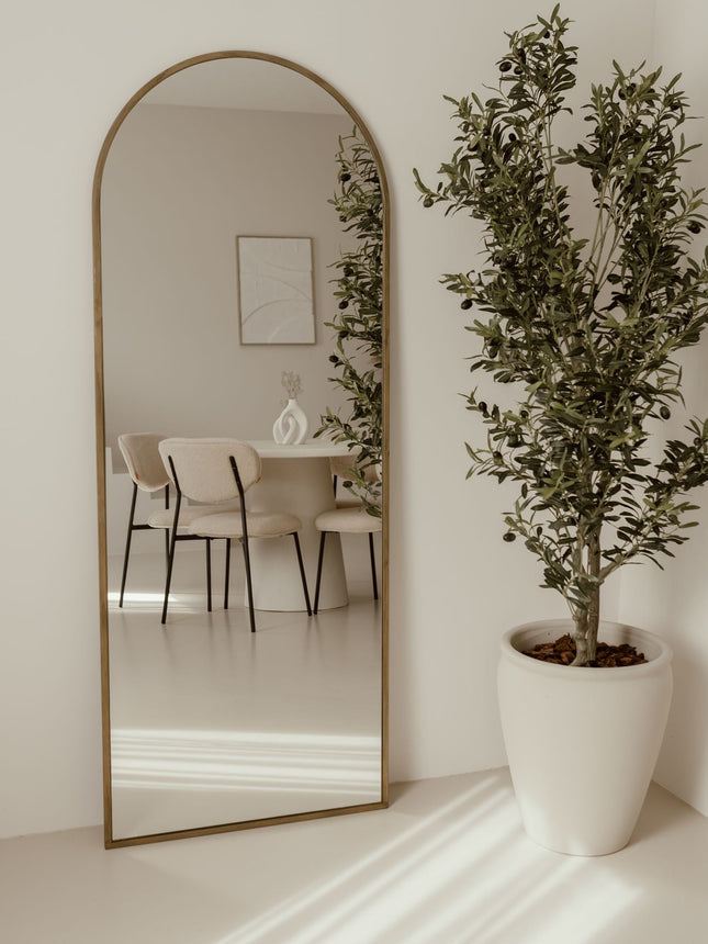 Grote Staande Spiegel Ovaal 180x70 Goud