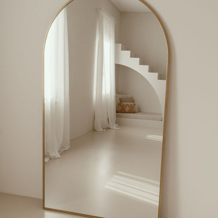 Grote Staande Spiegel Ovaal 180x100 Goud