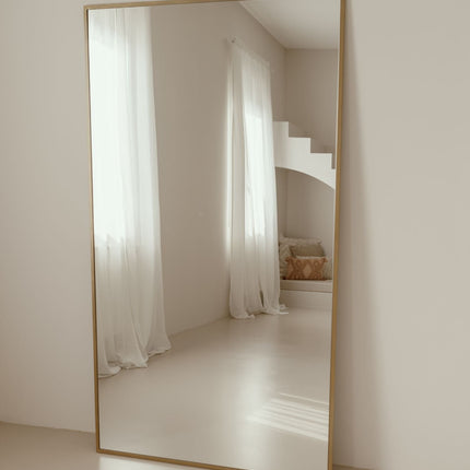Grote Staande Spiegel Rechthoek 180x100 Goud