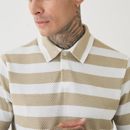 UNICORN Men's polo shirt tall striped polo with texture S M XL