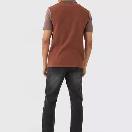 UNICORN Men's interlock slim fit color block polo with short zip S L
