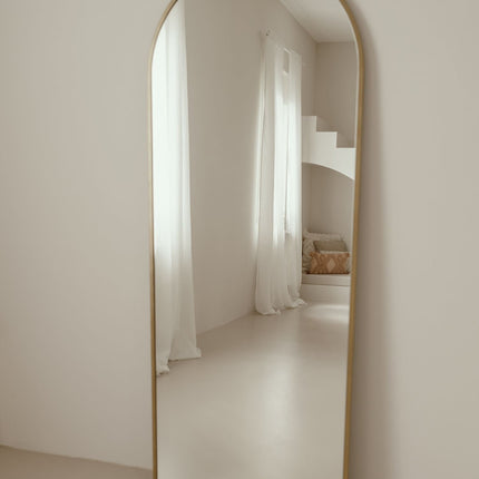 Grote Staande Spiegel Ovaal 180x70 Goud