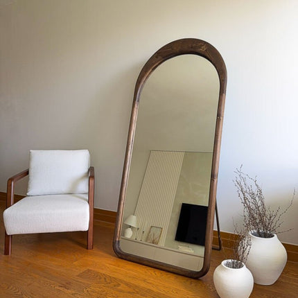 Lyska - Ovale Houten Spiegel 180x80 cm