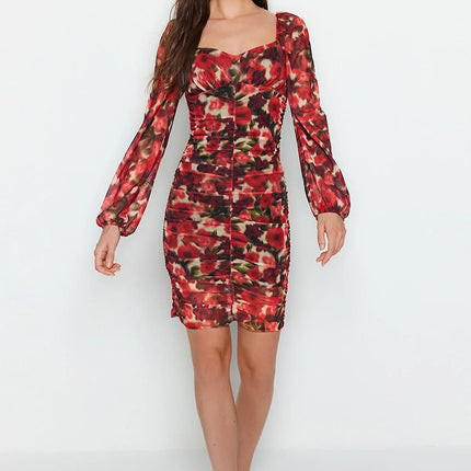UNICORN Women's dress red floral xs s m l xl