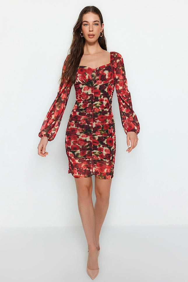 UNICORN Women's dress red floral xs s m l xl