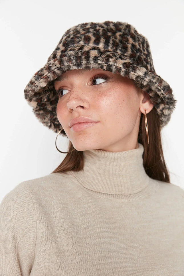 UNICORN Women's hat woolly leopard print one size