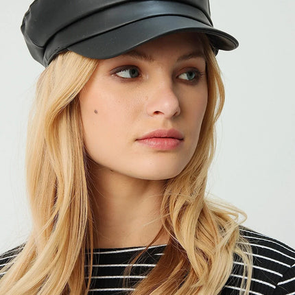 UNICORN Women's hat leather black brown dark brown