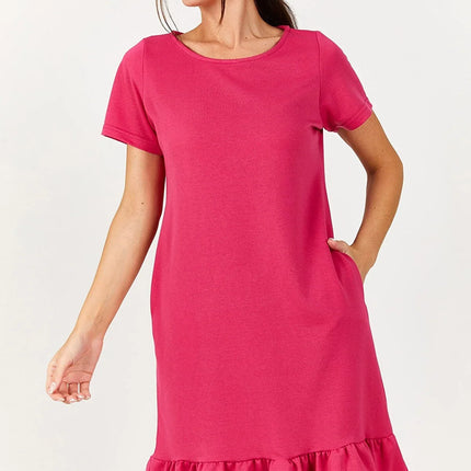 Dames jurk rood beige oranje blauw roze grijs paars lichtblauw donkerblauw s m l xl