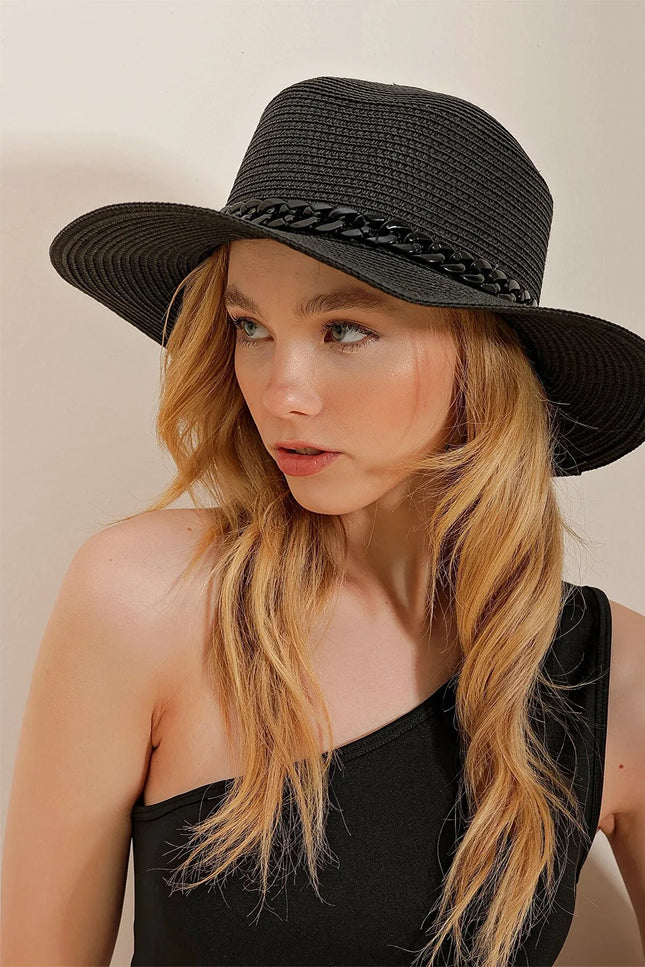 UNICORN Women's Hat reed black light brown one size