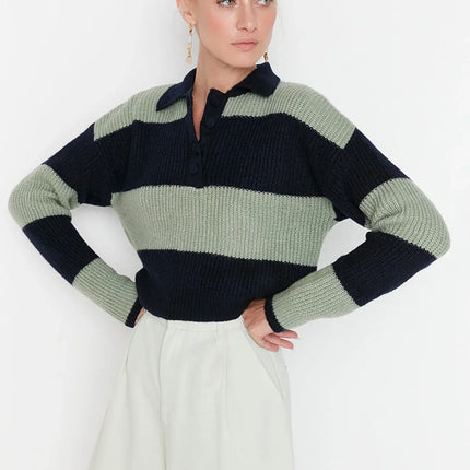UNICORN Women's sweater striped black beige green dark blue brown gray s m l