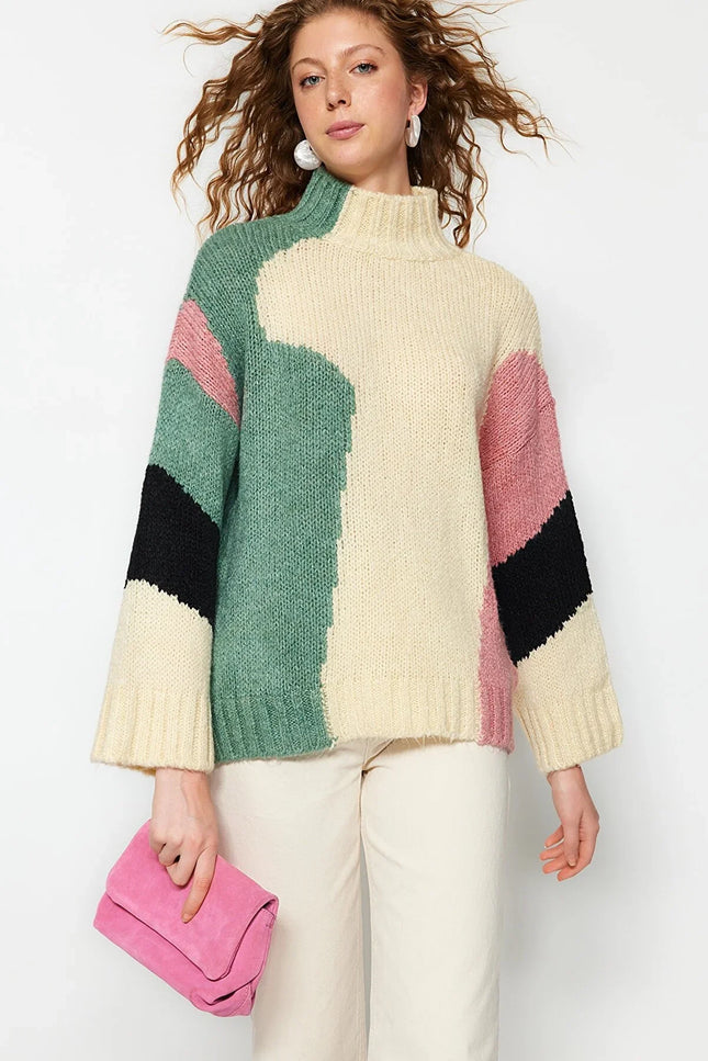 UNICORN Women's sweater beige green pink s m l
