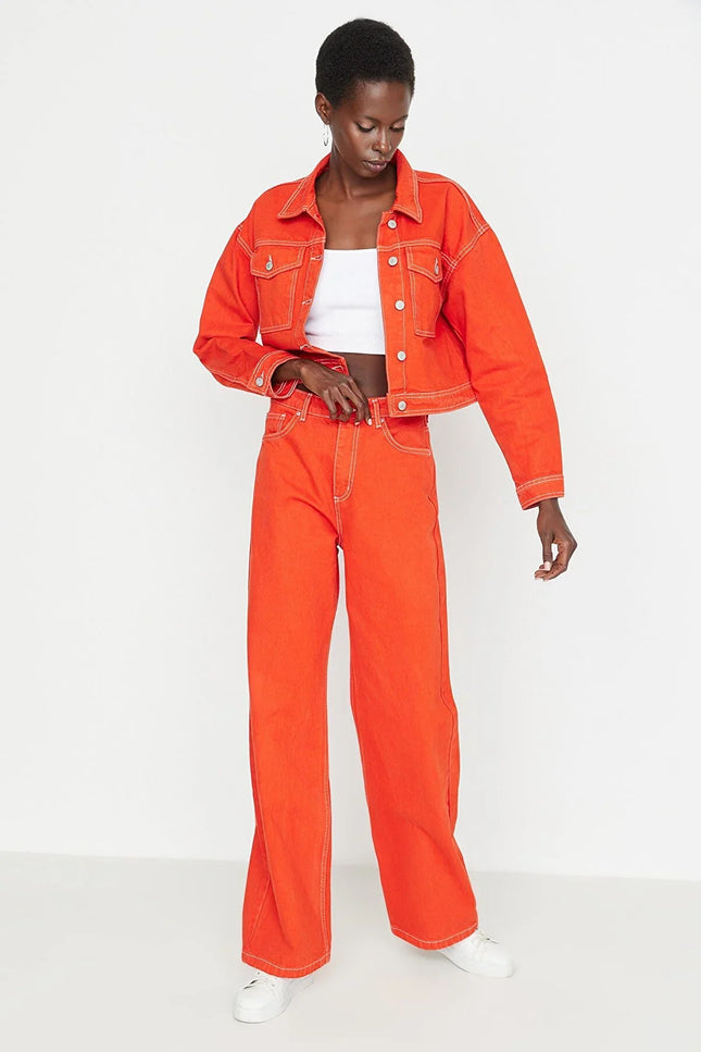 UNICORN Women's jeans dark green orange xxs xs s m l xl