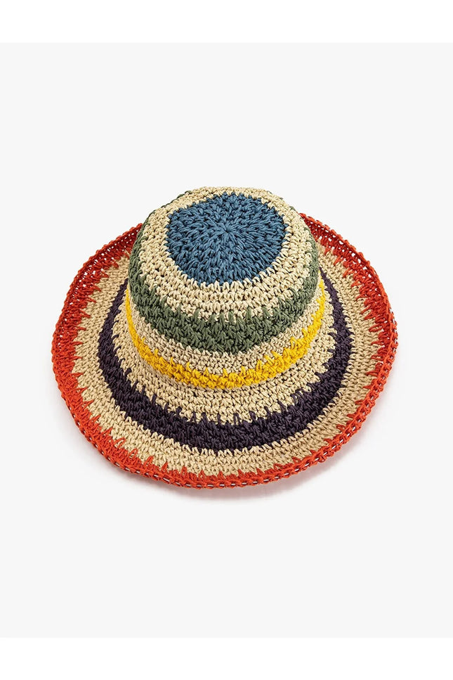 UNICORN Women's hat straw beige yellow green one size