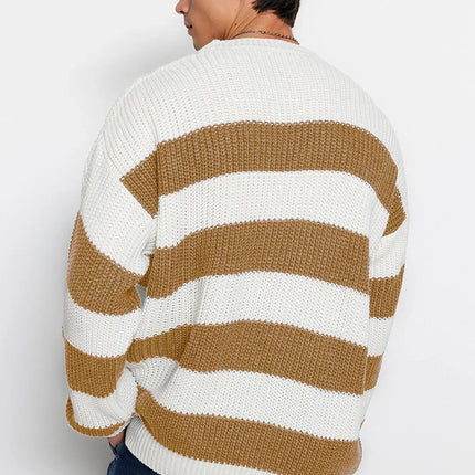 UNICORN Men's knitted sweater striped green brown black blue red s m l xl