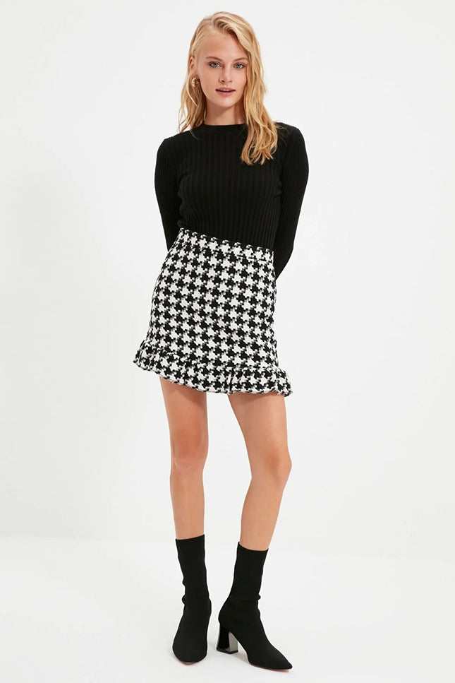 UNICORN Women's skirt check orange green black xs s m l xl