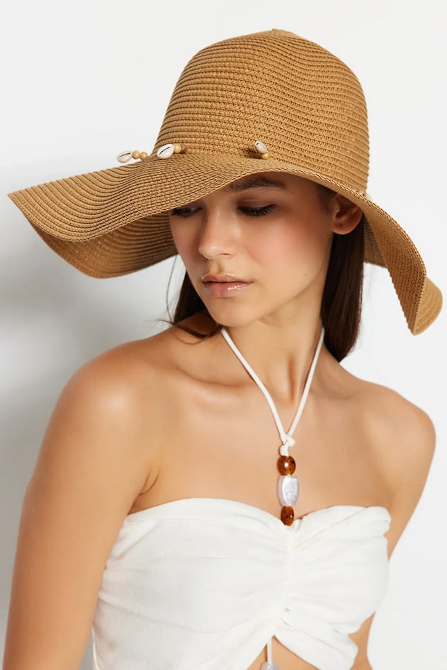 UNICORN Women's hat straw brown black one size