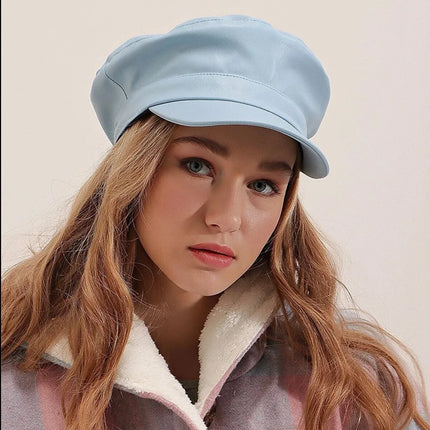 UNICORN Women's hat leather yellow beige blue brown green one size