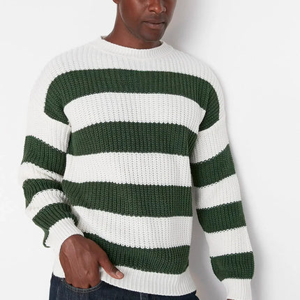UNICORN Men's knitted sweater striped green brown black blue red s m l xl