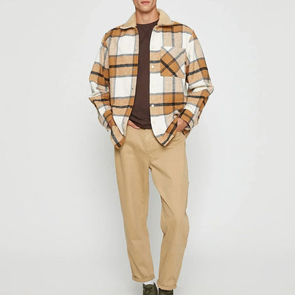 UNICORN Men's jacket checked brown beige S M