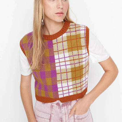 UNICORN Women's sweater striped brown colored s m l