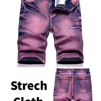UNICORN Mens Pink Stretch Denim Bermuda Shorts Casual Style Stretch Fabric s m l xl xxl