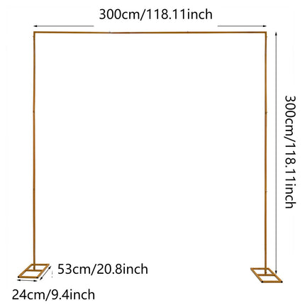 UNICORN Metal Square Garden Arch for Weddings And Events 3M X 3M Golden