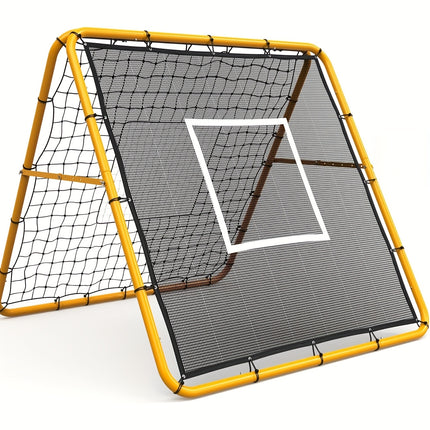 UNICORN 4x4 Multi-Sport Rebounder Net with Heavy-Duty Steel Frame Yellow and Black