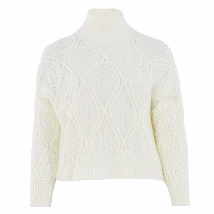 UNICORN Women's sweater cable knit beige black m xl